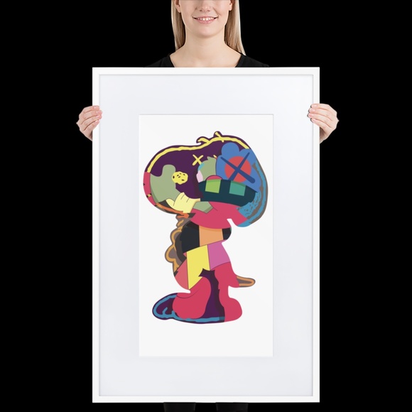 Kaws Wall Art Kaws Framed Snoopy Print Various Sizes Poshmark